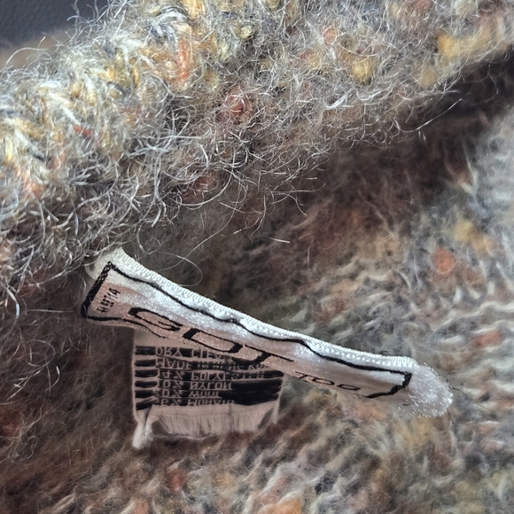 GDT TOO Cardigan Mohair Wool Blend 90s Sweater Open Front Long Vintage - Picture 7 of 8